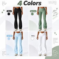 Pantalon de yoga évasé taille haute GM Wholesale pour femme, effet push-up, extensible, idéal pour la danse, la gym et le fitness