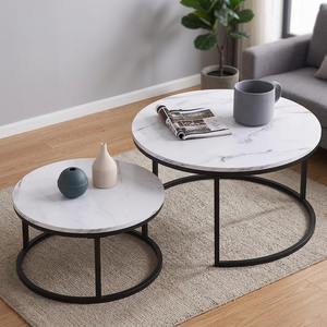Juego de Mesa de Centro Convertible y Extensible de Madera Moderna con Marco Metálico, Muebles Minimalistas para Sala de Estar, 1 Año de Garantía - Product Image 3