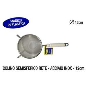 Colino in Acciaio Inox da 12 cm con Manico in Plastica, Design Semisferico per Scolare e Filtrare - Product Image 1