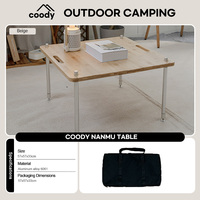 Table de camping au design moderne, structure pliable réglable pour barbecue en plein air, mobilier, table Coody, table en nanmu