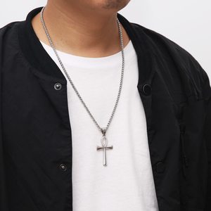 メンズステンレススチールコプトアンククロス宗教ネックレスペンダントゴールド - Product Image 6