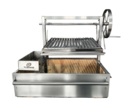 Barbecue au charbon Santa Maria réglable en hauteur avec levage par volant et briques réfractaires pour jardin de villa