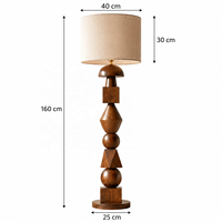 Lampe sur pied en bois recyclé, style minimaliste, pour hôtel, salon, chambre, villa