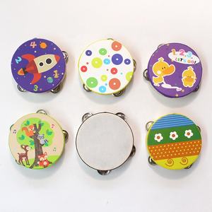 Tamborín de Madera de 18 CM, Juguete <span class=keywords><strong>Musical</strong></span>, Tambor de Mano, Juguetes Educativos para Bebés, Instrumentos Musicales de Madera - Product Image 2