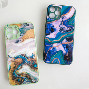 เคสกระจกนิรภัยสำหรับ <span class=keywords><strong>iPhone</strong></span> 13,เคสโทรศัพท์มือถือลายหินอ่อนหรูหราพิมพ์ UV ตามสั่งสำหรับโทรศัพท์ <span class=keywords><strong>iPhone</strong></span> Android - Product Image 2