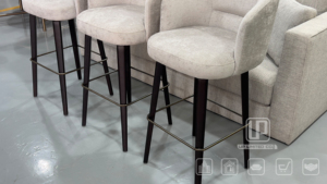 Factory Direct Sell Italian Style <b>High</b> <b>Bar</b> Lounge Chair Velvet <b>Bar</b> <b>Stool</b> <b>High</b> Fabric Leisure Chair <b>High</b> Fabric Leisure Chair - Product Image 4