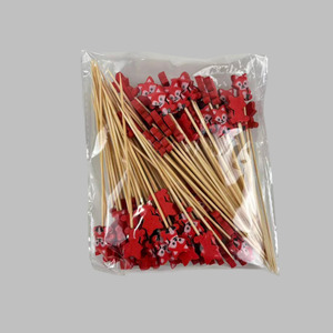 Brocheta de bambú de <span class=keywords><strong>zorro</strong></span> rojo de 12cm, palitos de fruta desechables ecológicos, paquete de 100 Uds., Fiesta infantil - Product Image 6