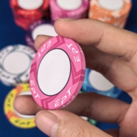 Jetons de casino en céramique vierges de qualité supérieure, multicolores vibrants, bords EPT résistants aux rayures, ensemble d'accessoires de table de casino en boîte