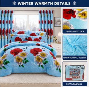Set Copripiumino Invernale in Flanella Borrego da 10 Pezzi, Misura King Size, con Tende Coordinate per Camera da Letto - Product Image 5