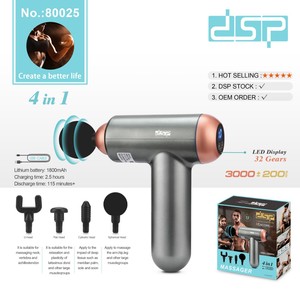 Pistola de masaje Dsp Encore Pro, 12 niveles de velocidad, motor sin escobillas, recargable por USB, con 5 cabezales de masaje para alivio muscular - Product Image 2