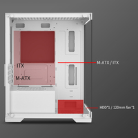 SNOWMAN Gaming PC Case Mid Tower Computer Case M-ATX / Mini-ITX Customized Tempered Glass Black Color Computer Case