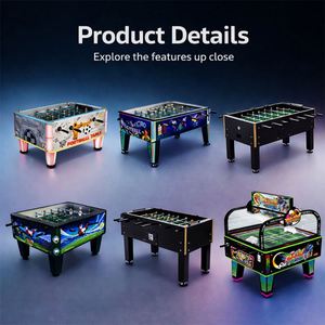 Ninix Cabinet de jeu d'arcade de baby-foot électronique à monnayeur, en acier inoxydable, avec éclairage LED, pour centres de jeux - Product Image 2