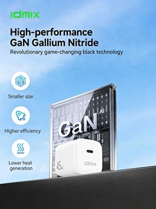 IDMIX 45W <b>USB</b> C PD Fast Charger <b>with</b> GaN Technology for iPhone iPad MacBook and Android Devices - Product Image 2