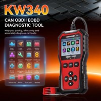 Nuevo Escáner de Diagnóstico de Fallas del Motor del Automóvil KW340 OBDII/EOBD Multicolor Universal, Computadora a Bordo, 1 Año de Garantía, 12V