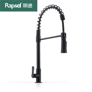 Rapsel torneira-grifo individual de acero inoxidable para <span class=keywords><strong>cocina</strong></span>, grifería extraíble, color negro mate - Product Image 1