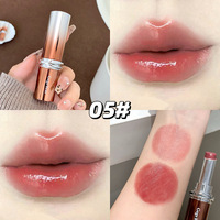 Baume à lèvres teinté compact GEGE BEAR avec miroir, rouge à lèvres hydratant effet gelée, brillance intense, soin des lèvres pour femmes et filles