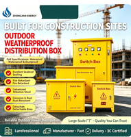 Caja de Distribución de Energía Trifásica de 100A, de Acero Galvanizado Temporal, para Obras de Construcción