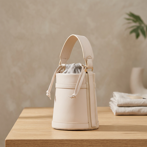 Sac seau en cuir vegan Voler avec surpiqûres contrastées - Sac à bandoulière élégant pour femme, sac polyvalent pour tous les jours - Product Image 2