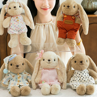 Peluches de lapin mignonnes de 30 cm avec vêtements pour enfants, adorable lapin en peluche en robe de nuit, poupée en peluche pour la décoration de la maison