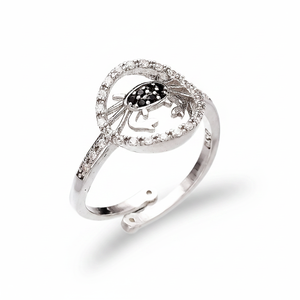 Crab Shape Design Clear Zircon <b>Adjustable</b> <b>Ring</b> Turkish Handmade Wholesale 925 <b>Sterling</b> <b>Silver</b> Jewelry - Product Image 2
