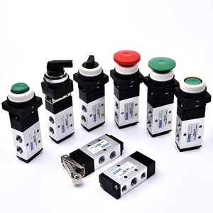 Vanne solénoïde de commande pneumatique JMJ, deux positions, cinq voies, type à rouleaux mécaniques 01-02-03-04, bouton poussoir pour fluides gazeux - Product Image 1