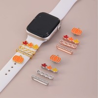 Breloque en métal artisanal Halloween Citrouille Feuille d'érable Design Bracelet Charm pour Apple Watch Décoration en métal Montre Charme