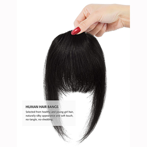 <span class=keywords><strong>Frange</strong></span> Clipsée en <span class=keywords><strong>Cheveux</strong></span> Humains Naturels Noués à la Main pour Filles, Convient à Toutes les Formes de Visage et Donne un Aspect Jeune - Product Image 2