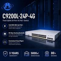 Commutateur d'entreprise d'entrée de gamme Original Network Essentials C9200L-24P-4G 24 ports Full PoE+ 4x1G avec uplink fixe StackWise-80
