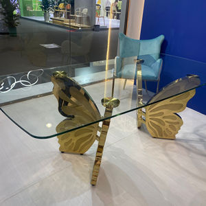 Modern Wedding Stainless Steel Golden Luxury Event Rentals <strong>Dining</strong> <strong>Butterfly</strong> <strong>Table</strong> - Product Image 1