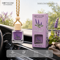 8ml autoparfum glazen flesje met houten dop, hangende autoluchtverfrisser, essentiële olieverdamper voor achteruitkijkspiegel, luxe cadeau
