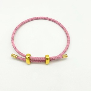 Women <b>Adjustable</b> Charm <b>Bracelet</b> 18k Gold Plated Buckle Design Titanium Steel Wire Rope Women's Gift Jewelry - Product Image 2