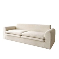 Ensemble de canapés inclinables en tissu style crème nordique pour salon, canapé moderne minimaliste en forme de nuage, style Wabi-Sabi