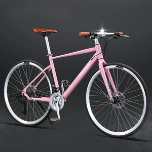 Nouveau vélo de <span class=keywords><strong>route</strong></span> 700c 2026 avec pneus 28c, vélo sportif ultra-léger et élégant à guidon plat, 24 vitesses pour femmes adultes - Product Image 1