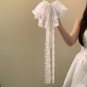 Pince à cheveux nœud papillon surdimensionnée avec perles pour mariage, barrettes pour filles, épingles à cheveux pour femmes, nœud en perles blanches, coiffe de mariée - Product Image 2