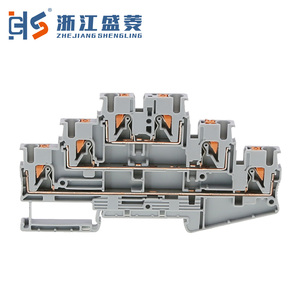 PT-<strong>2</strong>.5-3L Triple Deck Three Level Layer <strong>Quick</strong> <strong>Connect</strong> Push in <strong>Terminal</strong> <strong>Block</strong> - Product Image 1