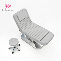 Lit de soin du visage de luxe moderne avec 3 moteurs, base en acier inoxydable, lit de massage de spa, table de traitement de beauté, mobilier de salon