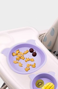 High Grade Custom Logo Children Dinnerware BPA Free Animal Pig Dishes Silicone Baby Suction Plate Bowl <b>Kid</b> Toddler Tableware - Product Image 4