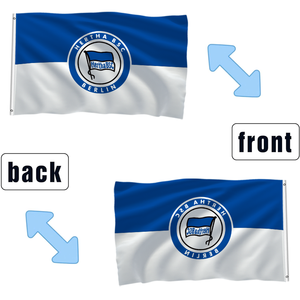 <span class=keywords><strong>Drapeau</strong></span> officiel de l'équipe de football Hertha BSC <span class=keywords><strong>Berlin</strong></span>, 3x5 pieds, polyester résistant aux intempéries, pour la décoration de la cour et de la maison - Product Image 2