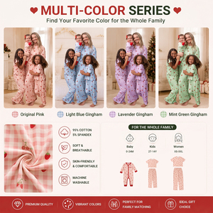 Pijamas a juego para mamá y yo, conjunto de ropa de dormir de manga larga con estampado de corazones a cuadros para mujeres y niñas, conjunto de ropa de casa familiar - Product Image 2