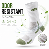 Chaussettes de sport en fibre de bambou OEM ODM, logo personnalisé, antibactériennes, respirantes, pour la course à pied, faible MOQ, directement de l'usine