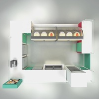 Kiosque à gâteaux personnalisé pour centre commercial, présentoir à biscuits et desserts, kiosque de boulangerie, conception de kiosque