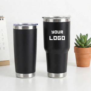 Gobelet avec paille 20oz 30oz Gobelet en acier inoxydable à double paroi Isolation sous vide Tasse de voyage Revêtement en poudre Tasse à café Vaisselle - Product Image 1