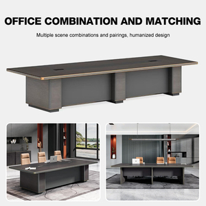 <span class=keywords><strong>Benido</strong></span> Wood Space Grey Office Room Mesa de conferencias Rectángulo 10 plazas Fondo grueso Mesa de sala de conferencias - Product Image 3