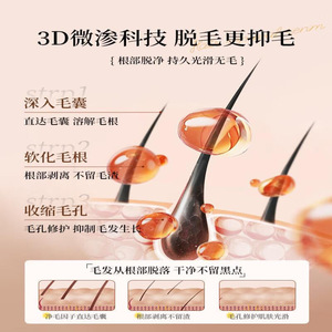 Lip hair removal cream, for women, removes mustache and facial hair, <b>bleaching</b> agent, plant extract. - Product Image 3