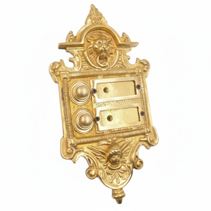 Timbre de Puerta Decorativo Moderno y Único de Lujo, Timbre de Puerta de Latón con Botón Pulsador Doble, Diseño Antiguo - Product Image 1