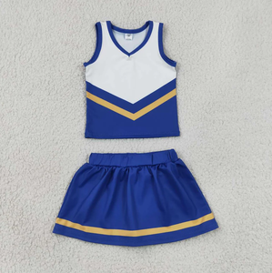 Uniforme de Animadoras Juvenil Informal, Ecológico, de Manga Corta, con Detalles en Dorado y Morado, para Actuaciones Deportivas Escolares - Product Image 2