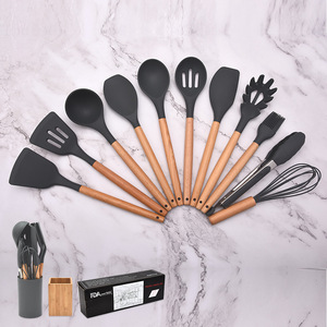 Juego profesional <span class=keywords><strong>de</strong></span> 12 piezas BAMBUS <span class=keywords><strong>de</strong></span> accesorios <span class=keywords><strong>de</strong></span> utensilios <span class=keywords><strong>de</strong></span> cocina <span class=keywords><strong>de</strong></span> silicona <span class=keywords><strong>de</strong></span> grado alimenticio ecológico a bajo precio - Product Image 3