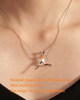 Collar de Aleación de Cobre Resistente al Deslustre, Chapado en Oro de 18K, Diseño de Chica Corriendo, Regalo Deportivo, Moderno y de Lujo Accesible