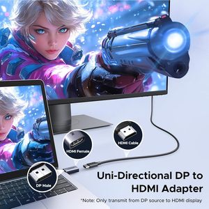 Adaptador UGREEN DisplayPort <span class=keywords><strong>a</strong></span> <span class=keywords><strong>HDMI</strong></span> 4K 30Hz, Unidireccional, DP 1.4 <span class=keywords><strong>a</strong></span> <span class=keywords><strong>HDMI</strong></span> 1.4, <span class=keywords><strong>Macho</strong></span> <span class=keywords><strong>a</strong></span> <span class=keywords><strong>Hembra</strong></span>, Convertidor de Aluminio - Product Image 3