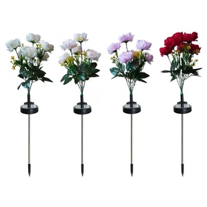 Nouvelle conception, lumière de jardin LED 1,2 V en forme de pivoine, étanche pour extérieur, parc, allée, paysage, fête, décoration - Product Image 5